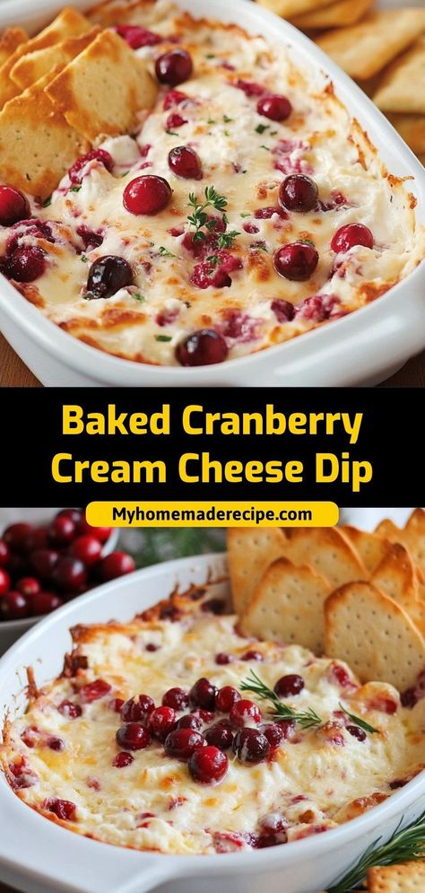 This baked cranberry cream cheese dip is creamy, tangy, and a beautiful addition to holiday tables. Great with crackers! Ingredients: 1 cup cranberries, fresh or frozen 1 cup cream cheese, softened ¼ cup sugar ¼ cup chopped pecans Serve this cranberry dip warm with crackers. Ideal for festive holiday gatherings Cranberry Cheese Dip, Cranberry Dip Recipes, Warm Dip Recipes, Cranberry Appetizer, Cranberry Cream Cheese Dip, Fresh Cranberry Recipes, Cream Cheese Spread Recipes, Cranberry Dip, Cream Cheese Recipes Dip