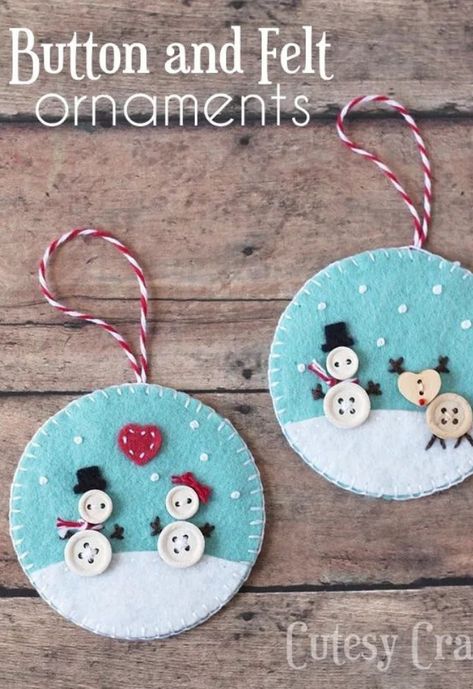 Christmas Ornaments Homemade Rustic, Diy Christmas Ornaments Rustic, Christmas Ornaments Diy Kids, Ornaments Diy Kids, Homemade Christmas Ornaments Diy, Christmas Diy Kids, Diy Felt Christmas Ornaments, Christmas Crafts To Sell, Diy Christmas Ornaments Easy