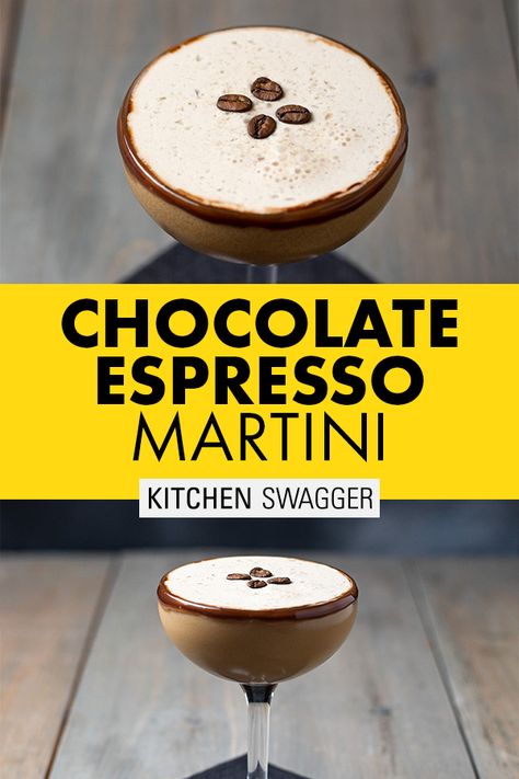 Chocolate Espresso Martini Recipe, Easy Espresso Martini, Chocolate Espresso Martini, Easy Espresso, Best Martini Recipes, Coffee Liquor, Chocolate Martini Recipe, Instant Espresso, Easy Alcoholic Drinks