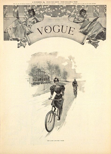 Vogue | November 1894-the year Annie Londonderry set off around the world. Vintage Vogue Covers, Vogue Photo, Vogue Vintage, Vogue Magazine Covers, Vogue Archive, Cool Magazine, Vogue Pattern, Vogue Covers, Anna Wintour