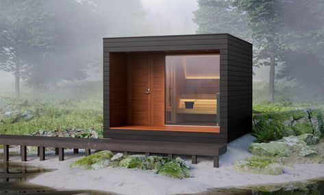 Outdoor Sauna Designs To Create A Relaxing Garden Space - Gessato Cabin Sauna, Modern Saunas, Diy Sauna, Wood Sauna, Sauna Kit, Modular Cabins, Sauna Diy, Sauna House, Spa Sauna