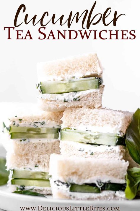 Fresh ingredients such as herbs and cucumber are used to prepare this recipe for Cucumber Tea Sandwiches. These delightful miniature sandwiches are easy to make, snack-able, and perfect for serving to a crowd. | #teasandwiches #cucumberteasandwiches #sandwiches #cucumber #partyfood Indian Cucumber Sandwiches, Simple Cucumber Sandwiches, Cucumber Sandwich Recipe, Cucumber Tea Sandwich Recipe, Yea Party Food, Best Cucumber Sandwiches, Cucumber Tea Sandwich, Easy Cucumber Sandwiches, Cucumber Dill Sandwiches