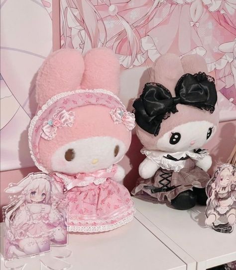 Melody Plushies, Dual Kawaii, My Melody Plush, Melody Plush, Kawaii Bag, Charmmy Kitty, Pretty Pink Princess, Jirai Kei, Kawaii Plushies