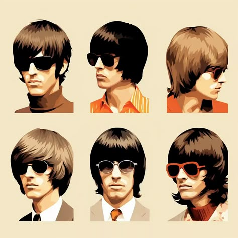 1960s Hair Men, 60s Mens Hair, 60s Hairstyles Men, 60s Mod Hair, 60s Haircut, 70s Guys, 70s Male, 70s Fashion Hair, 1960 Hairstyles