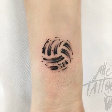 Volleyball Tattoo Design, Waterpolo Tattoo, Handball Tattoo, Volley Tattoo, Volleyball Tattoo Ideas, Volleyball Tattoo, Japanese Tattoo Words, Number Tattoos, Pretty Hand Tattoos