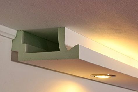 Stuckleisten, Lichtprofile für indirekte LED Beleuchtung WDML-200A-PR BENDU Fassaden- Stuck & Lichtprofile http://www.amazon.de/dp/B00LD0V9AG/ref=cm_sw_r_pi_dp_BJukvb0JP5HMN Cove Lighting, Indirect Lighting, Wall Ceiling Lights, Cinema Room, The Ceiling, Room Lights, Ceiling Design, Living Room Lighting, Living Room Wall