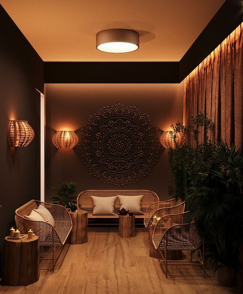 Massage Room Design Luxury, Room Ideas Hello Kitty, Thai Interior Design, Home Living Room Ideas, Deco Spa, Massage Room Design, Spa Massage Room, Massage Room Decor, Massage Therapy Rooms