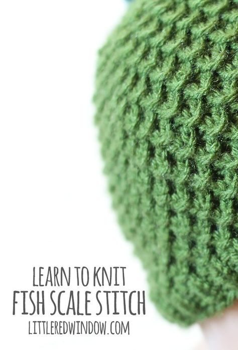 Learn to knit a fish scale stitch (or smocking stitch) with this knitting video tutorial! Scale Knitting Pattern, Knit Fish, Knitting Videos Tutorials, Learn To Knit, Beginner Knitting Patterns, Knit Basket, Knitting Instructions, Knitting Videos, Fish Scale