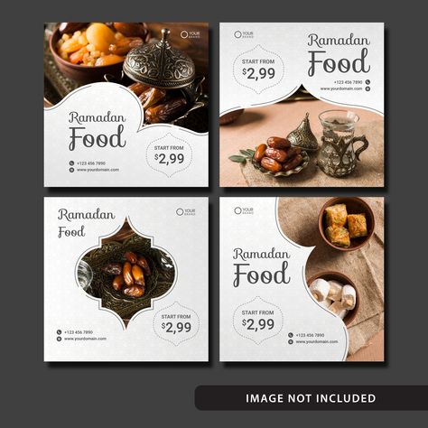 Elegant Social Media Post Design, Food Social Media Post Design Ideas, Islamic Post Design, Instapost Design, Ramadan Social Media Post, Food Post Design, Food Social Media Design, Muslim Food, Post Design Social Media