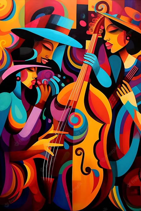 Painting Poster Color, Country Music Art, Music Art Painting, Harmony Art, Cubist Paintings, Musician Art, Abstract Art Images, Spiritual Paintings, Painting Of A Woman