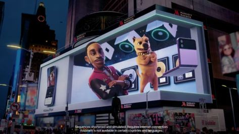 google billboard with ludacris 3d Billboard, Samsung Z Flip 4, Selfie Fail, Samsung Z Flip, Billboard Advertising, Nintendo World, Holiday Campaign, Digital Signs, Z Flip 4