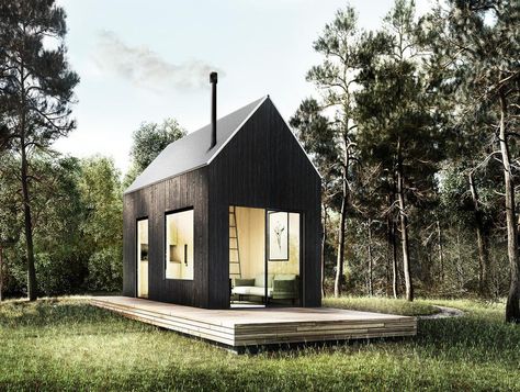 Best Modern Cabin Kits & Cheap Prefab Tiny House | Field Mag Wooden Mobile, Studio House, Garden Houses, Tiny House Loft, Tiny House Plan, Kit Design, Modern Tiny House, A Frame Cabin, Loft House