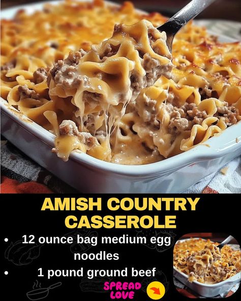 Amish Country Casserole Amish Country Casserole Recipe, Can Tomato Soup, Amish Country Casserole, Country Casserole, Onion Flakes, Egg Noodle Recipes, Cooks Country Recipes, Mexican Casserole Recipe, Chicken Parmesan Pasta