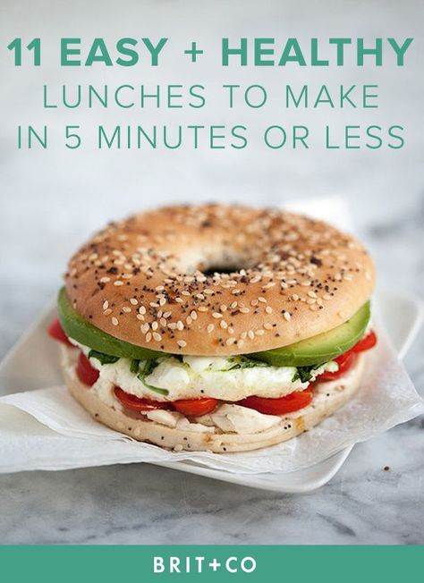 easy-healthy-lunch Menu Sarapan Sehat, Breakfast Vegetables, Foodie Crush, Easy Healthy Lunches, God Mat, Easy Lunches, Breakfast Sandwich, Breakfast Casserole, Bagels