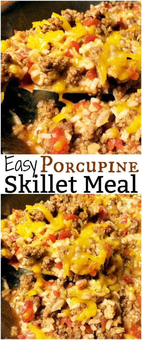 Porcupine Skillet, Hamburger Meat Recipes Easy, Japanese Desserts, Easy Hamburger, Rice Chicken, Easy Meat Recipes, Hamburger Meat Recipes, Leftover Rice, Meat Dinners