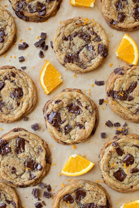 Orange Dark Chocolate, Chocolate Chunk Cookie Recipe, Orange Cookies, Chocolate Chunk, Chocolate Chunk Cookies, Orange Zest, Chewy Cookie, Tea Cakes, Orange Peel