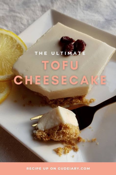 Deliciously simple, no bake Tofu cheesecake. Guaranteed to fulfill satisfaction with half the guilt Tofu Cake Recipe, Bake Tofu, Tofu Cheesecake, Healthy Cheesecake, Myths And Legends, Bake Cheesecake, Baked Tofu, No Bake Cheesecake, Cheesecake Recipes