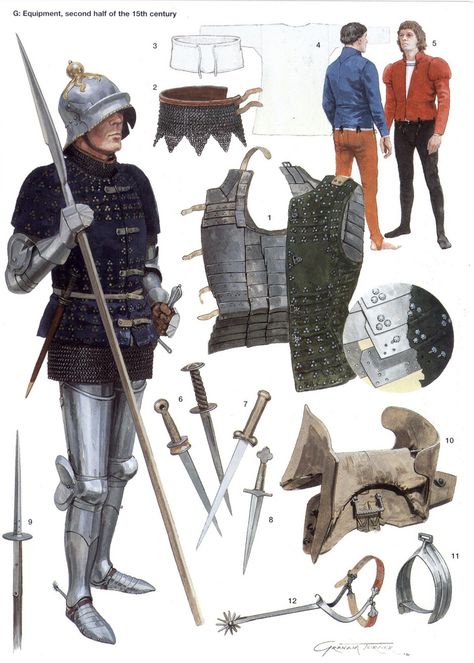 https://flic.kr/p/aNm8Kg | Equipment 2nd half 15th C Brigandine English Knights, 15th Century Armor, Century Armor, Armor Clothing, Ancient Armor, Historical Armor, Late Middle Ages, Knight Armor, Medieval Armor