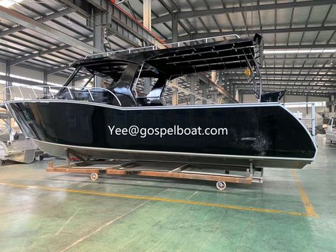 11m Aluminum Fishing Boat for sale Thailand, with extended hardtop, cooking area, seating cushions, storage box, etc, contact me for more details: yee@gospelboat.com; WhatsApp/ skype: +86-18765272152 Fishing Boats For Sale, Aluminum Fishing Boats, Aluminum Boat, Fishing Boats, Thailand, Cabin, Fish, Design