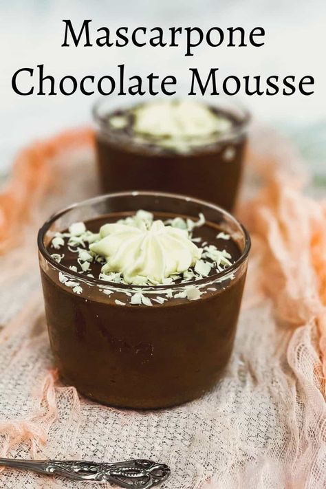 This mascarpone chocolate mousse combines the rich flavors of mascarpone cheese, dark chocolate and cream for a truly luxurious treat. #chocolatemascarponemousse #mascarponechocolatemousse #chocolatemoussewithmascarponecheese #decoratedtreats #chocolatemascarponemousserecipe #mascarponechocolatemousserecipe Chocolate Mascarpone Mousse, Mascarpone Mousse Recipes, Marscapone Mousse Recipes, Marscapone Recipes Desserts, Mascarpone Dessert Recipes, Mascarpone Recipes Dessert, Dessert With Mascarpone, Chocolate Mousse Recipes, Hershey Pie