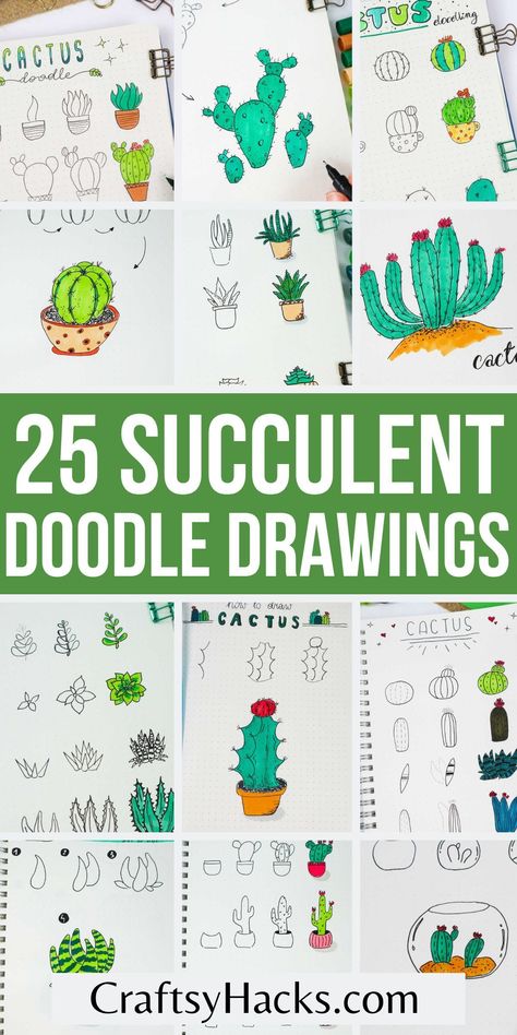 Awaken your artistic spirit with our collection of cute drawing ideas. Immerse yourself in the wonderful world of succulents and cacti illustrations. From beginners to expert sketch artists, our list is designed to inspire and nurture your creativity. Get your pencils ready as we explore the artistry of sketch book drawings. How To Draw Succulents, Cacti Doodles, Sketch Cactus, Sketch Book Drawings, Draw Cactus, Succulent Doodle, Plant Doodles, Cute Drawing Ideas, Cactus Doodle