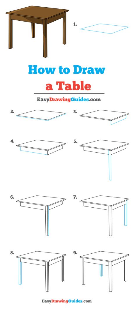 How To Draw A Table In Perspective, Draw Table Sketch, Study Table Drawing Sketch, 3d Table Drawing, How To Draw Chairs, How To Draw A Desk, How To Draw Table, Table Perspective Drawing, How To Draw Furniture