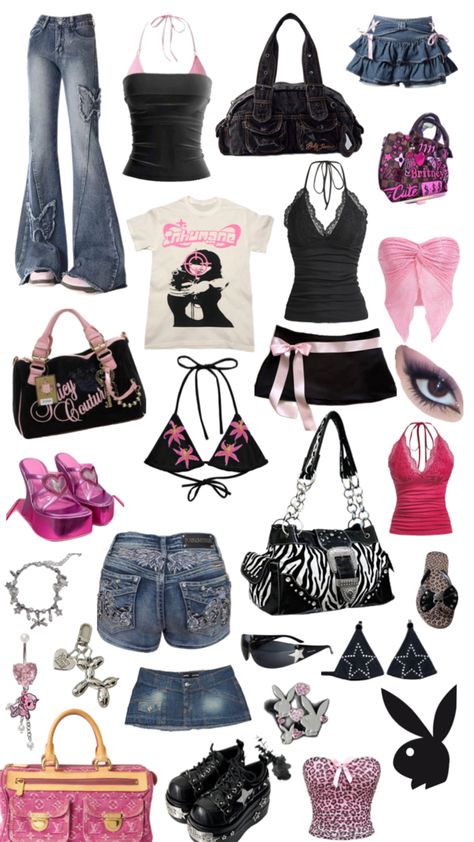 Street Style Outfits Casual, Mcbling Fashion, Trashy Outfits, 2000s Fashion Trends, Outfit Inspo Casual, 2000s Fashion Outfits, Y2k Black, Swaggy Outfits, Cute Everyday Outfits