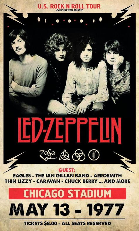 Led Zeppelin Poster, Concert Poster Art, Concert Poster Design, Vintage Concert Posters, Music Concert Posters, Vintage Music Posters, Concert Flyer, Classic Rock Bands, Music Poster Design