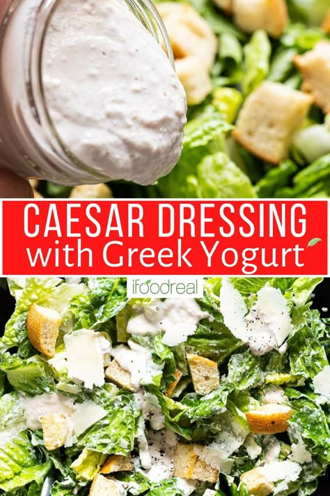 Caesar Dressing Healthy, Dressing Greek Yogurt, Healthy Caesar Dressing, Dressing With Greek Yogurt, Healthy Veggie Dip, Lemon Kale Salad, Healthy Caesar Salad, Ceasar Dressing, Anchovy Paste