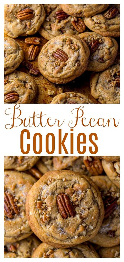 Brown Butter Pecan Cookies, Cookies With Pecans, Plats Healthy, Butter Pecan Cookies, Christmas Baking Recipes, Thanksgiving Cookies, Pecan Cookies, Think Food, Butter Pecan