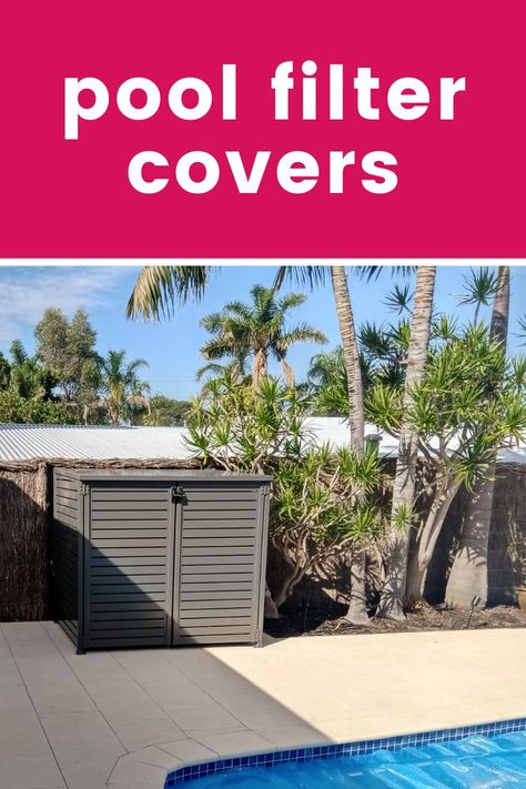 This DIY Pool Filter Cover install is a great example of how a Pool Pump Cover can really transform your pool area. The homeowners at this property had a beautiful pool area and had invested a lot of time and money into the pool tiles and surrounds. They loved every bit of it – except for their awkwardly placed and very conspicuous pool equipment. Tired of having their pool pump cramp their style, they wisely invested in a DIY Pool Filter Cover from SlatMe and have been loving it ever since. Pool Pump Cover, Pool Bathroom, Pool Filter, Pool Tiles, Top Marks, Pump Cover, Diy Pool, Pool Filters, Pool Pump