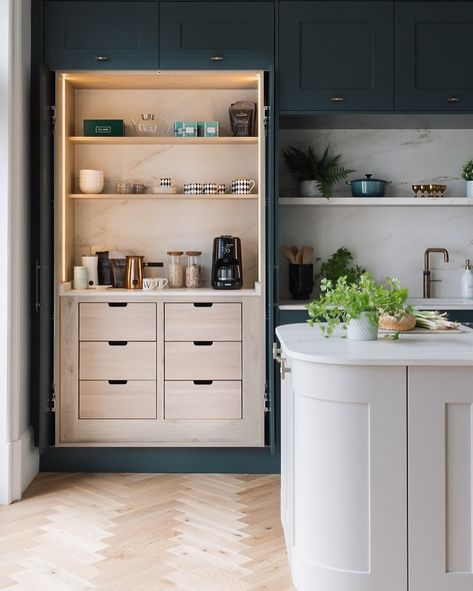 Breakfast cupboard Something that I have had on my list for years! 🤩 This might have been more known as appliance cupboard in Australia, but I think it is changing. A breakfast cupboard is a smart storage solution that keeps all your morning essentials in one convenient place. This is the way to streamline your morning routine and save time 🙌🏼 What will we have here? A blender (make sure you reserve enough height for this one to fit!), a kettle and a toaster. I don’t drink coffee and he d... Appliance Cupboard, Breakfast Cupboard, Morning Essentials, Smart Storage, Drink Coffee, Storage Solution, Morning Routine, Coffee Drinks, Kitchen Dining Room