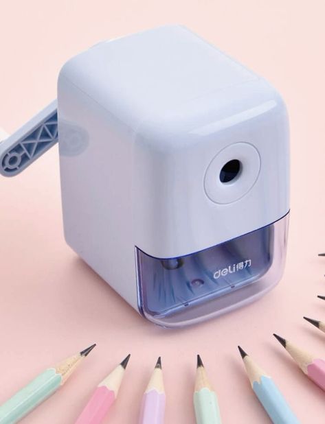 Pencil Sharpener Aesthetic, Cute Supplies For School, Things To Buy For School, Blue School Supplies, School Supplies Shein, Blue Stationary, Sharpener Pencil, Preppy School Supplies, Pretty School Supplies