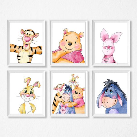 Nursery Decor Pooh Nursery, Winnie The Pooh Themes, Baby Nursery Inspiration, Winnie The Pooh Nursery, Disney Nursery, Kids Room Prints, Nursery Room Inspiration, Nursery Baby Room