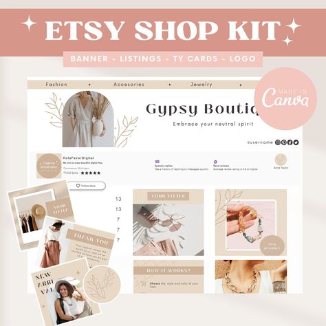 Minimalist Etsy Shop Banner Bundle Boho Etsy Shop Kit Etsy - Etsy Secret Santa Questions, Kids Checklist, Etsy Shop Banner, Wasting Time, Boho Vibe, Grow Business, Digital Media, Banner Design, Design Store