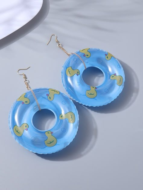 Free Returns ✓ Free Shipping On Orders $49+ ✓. Cartoon Round Drop Earrings- Earrings at SHEIN. Silly Earrings, Crazy Earrings, Earrings Shein, Weird Jewelry, Funny Earrings, Shein Brasil, Quirky Earrings, Indie Jewelry, Rubber Ducks