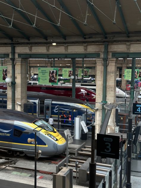 Euro Star Train, Paris Train Station, Paris Train Station Aesthetic, Metro Line 6 Paris, Eurostar Train London To Paris, Eurostar Train, Paris Travel, Places Ive Been, Travel Destinations