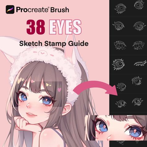 . Create stunning anime eyes with this easy-to-use brush set. Perfect for beginners and experienced artists alike. #anime #eyes #procreate . #Easy_Drawing_Anime #Procreate_Eyes #Chibi_Poses #Procreate_Free Procreate Eyes, Eyes Procreate, Procreate Downloads, Chibi Poses, Lips Sketch, Regard Animal, Best Procreate Brushes, Anime Portrait, Free Procreate