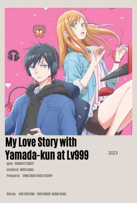 Romance Anime Recommendations, Minimalist Anime Poster, Loving Yamada At Lv999, Romance Anime List, My Love Story With Yamada Kun, Romantic Comedy Anime, Minimalist Anime, My Love Story, Shojo Anime