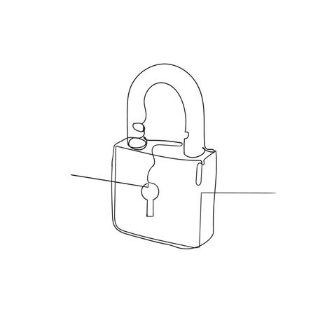 Padlock Illustration, Continuous Line Drawing, Continuous Line, Illustration Vector, Line Drawing, Vector Art, Line Art, Vision Board, Vector Free