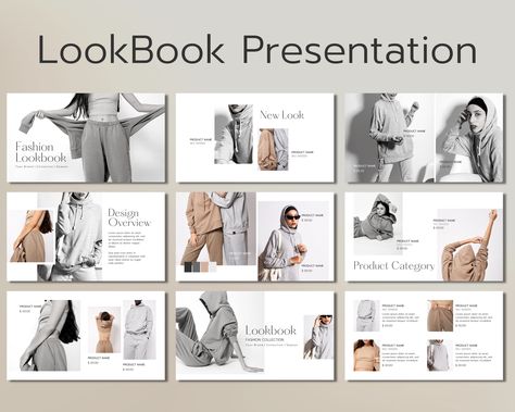 Look Book Design Layout Fashion, Clothing Brand Lookbook, Fashion Look Book Design Layout Ideas, Fashion Ppt Layout, Lookbook Ideas Layout, Lookboard Fashion Layout, Magazine Catalog Design, Fashion Presentation Template, Size Chart Design Layout