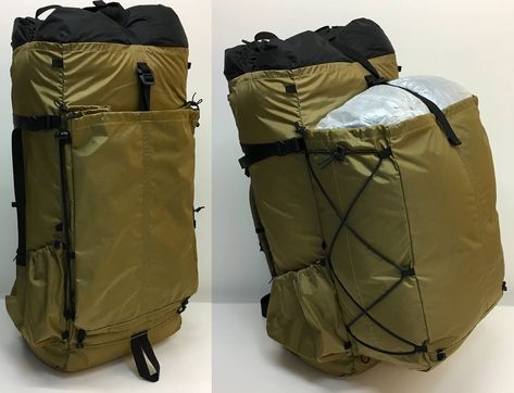 Backpack Modifications, Backpack Design Concept, Diy Backpack Pattern, Ultralight Backpack, Camping Gear Diy, Big Backpack, Backpack Design, Rolltop Backpack, Unique Backpacks