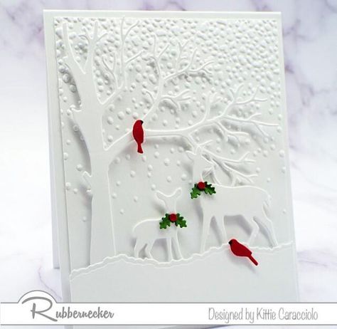 Right on Trend - a "Frosty Nature" Card! - Rubbernecker Blog Holiday Cards Handmade, Handmade Christmas Cards, Card Making Ideas, Nature Card, Ideas For Christmas, White On White, Christmas Cards To Make, Christmas Card Design, Card Making Techniques