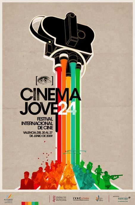 24TH INTERNATIONAL FILM FESTIVAL CINEMA JOVE POSTER Festival Cinema, Film Festival Poster, Graphisches Design, Graphic Design Collection, Film Cinema, Event Poster Design, Film Festivals, Festival Poster, Poster Design Inspiration