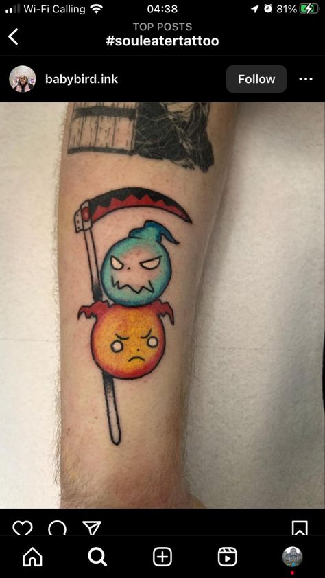 Maka Soul Eater Tattoo, Soul Eater Scythe Tattoo, My Hero Tattoo, Anime Tats, Soul Eater Tattoo, Undertale Tattoo, Charmander Tattoo, Secret Tattoo, Shadow Tattoo