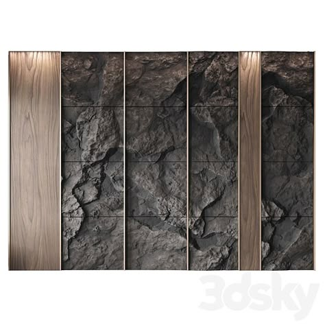 3d models: Other decorative objects - Wall rock panel №2 Stone Wall Cladding Texture, Rock Wall Panel, Stone Wall Interior Design, Wall Cladding Interior, Wall Panel Texture, Cladding Texture, Rock Panel, Stone Walls Interior, Stone Wall Panels