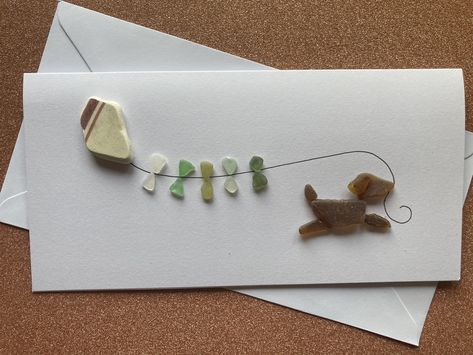 Seaglass Birthday Cards, Sea Glass Birthday Cards, Seaglass Diy, Seaglass Cards, Seaglass Birds, Sea Glass Card, Sea Glass Artwork, Sea Glass Art Diy, Limerick Ireland