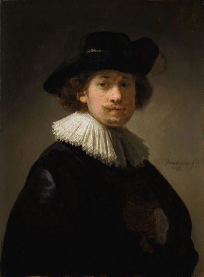 Artwork by Rembrandt van Rijn, SELF-PORTRAIT OF THE ARTIST, HALF-LENGTH, WEARING A RUFF AND A BLACK HAT, Made of oil on oak panel Rembrandt Drawings, Rembrandt Self Portrait, Paul Klee Paintings, Rembrandt Paintings, Paul Klee Art, Rembrandt Van Rijn, Dutch Golden Age, Baroque Art, Portrait Paintings