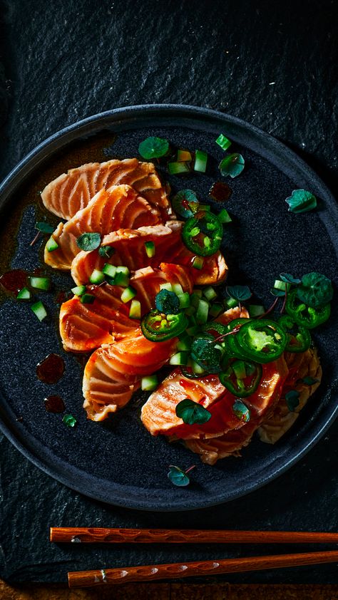 Best Chilli Recipes, Whole Salmon Recipe, Cheesy Baked Cauliflower, Salmon Tataki, Ponzu Sauce Recipe, Best Chilli, Baked Cauliflower Recipe, Quick And Easy Lunch Ideas, Best Salmon Recipe