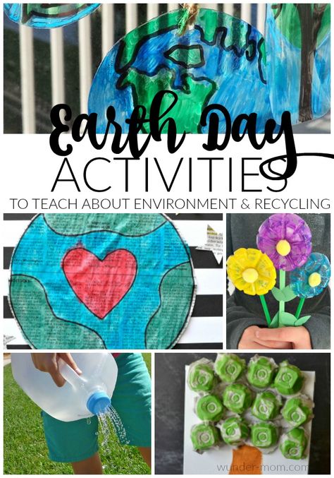 Earth Day Activities that will teach kids all about the environment and the importance of recycling Earth Day is a special day for us around her because it just also happens to be our oldest daughter’s birthday!  We have even incorporated the environmentally friendly Earth Day concept into her birthday party celebrations. click through to see all of the fun earth day crafts and activities! Earth Day Activities For Kids, Environmental Activities, Green Activities, Green Recycling, Importance Of Recycling, Earth Day Projects, Earth Craft, Recycled Crafts Kids, Daughters Birthday